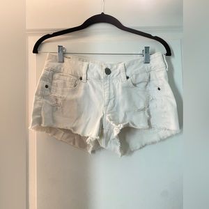 American eagle white jean shorts